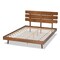 Baxton Studio Anzia Mid-Century Walnut Finished Wood Queen Size Platform bed 159-9610 - alternate 2